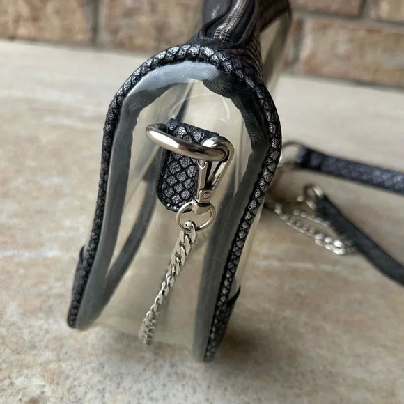 Clarity Handbag Clear Stadium Approved Crossbody Transparent Black Python Purse - Picture 6 of 15